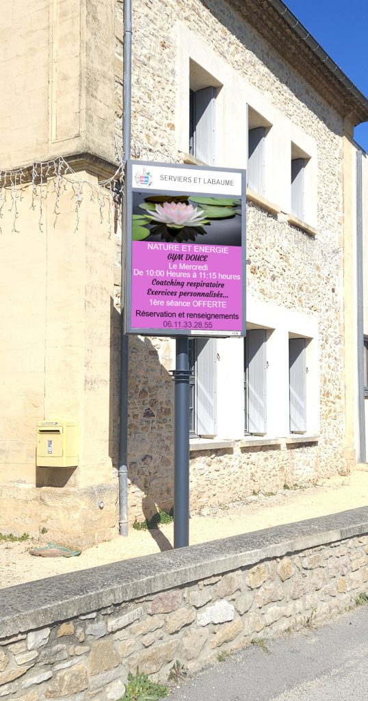 Commune de Serviers et Labaume (30700-Gard) 
Installation d'un panneau VIDEO LINE LED P5 Simple Face LEDS Couleurs - Panneau installé le 18 03 2025